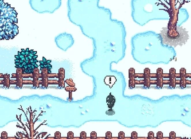 Ein Wintergeheimnis Stardew Valley Schattenhafte Figur