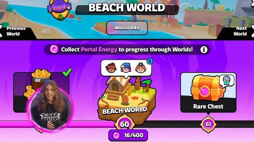  The world of the beach will be available at the Squad Busters soft launch.