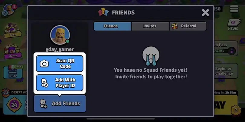 Squad Busters Freunde einladen