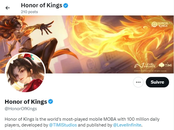 Codes Honor of Kings sur Twitter