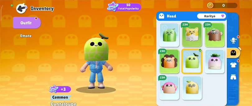 Mobile Party character customisation