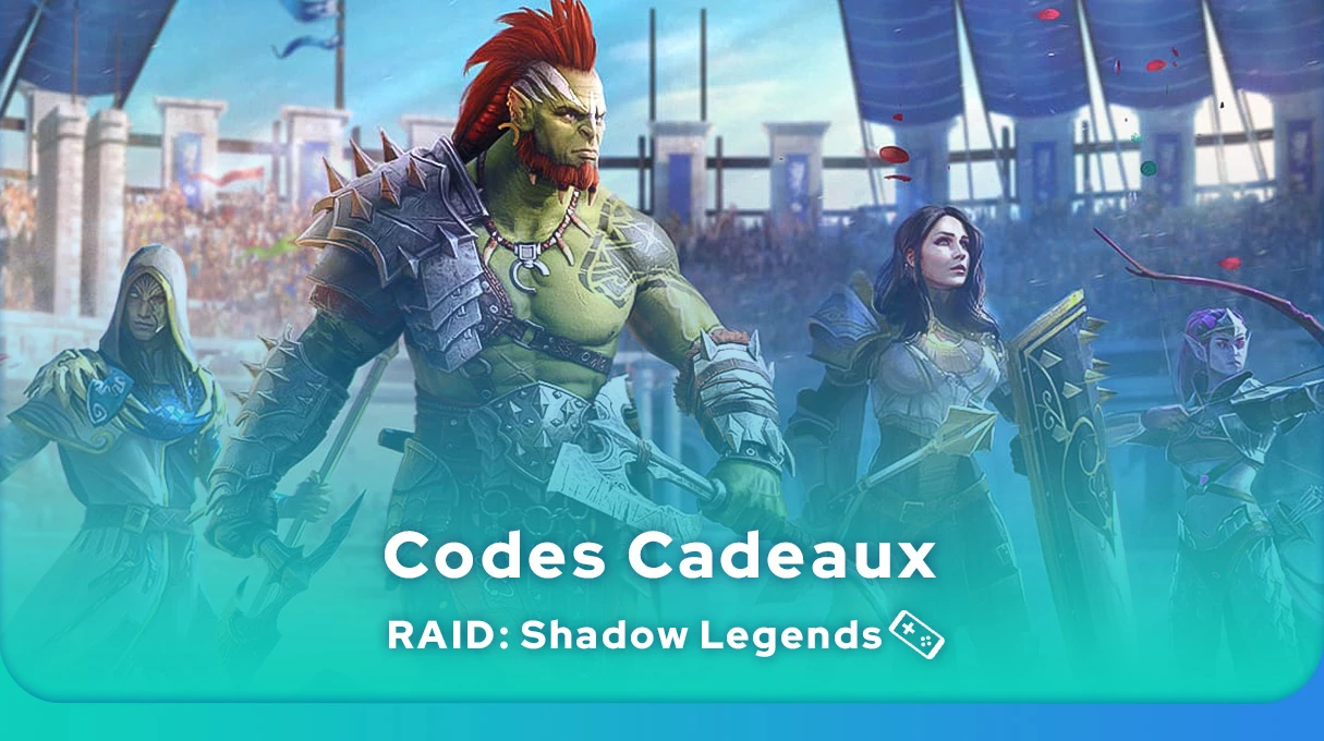 Liste des codes cadeaux Raid Shadow Legends