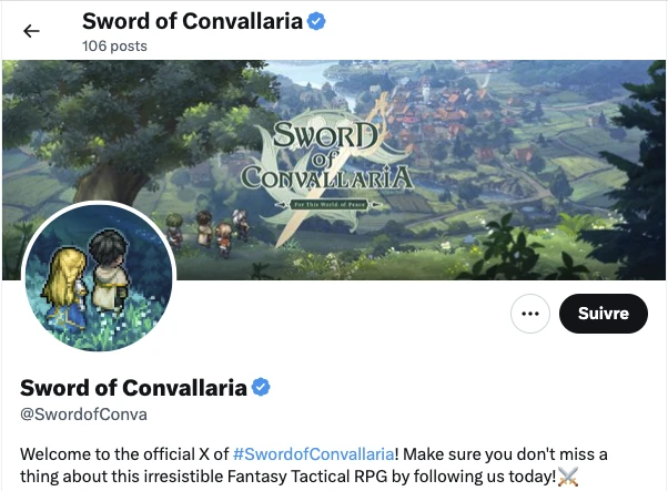 Récupérer des codes Sword of Convallaria sur Twitter