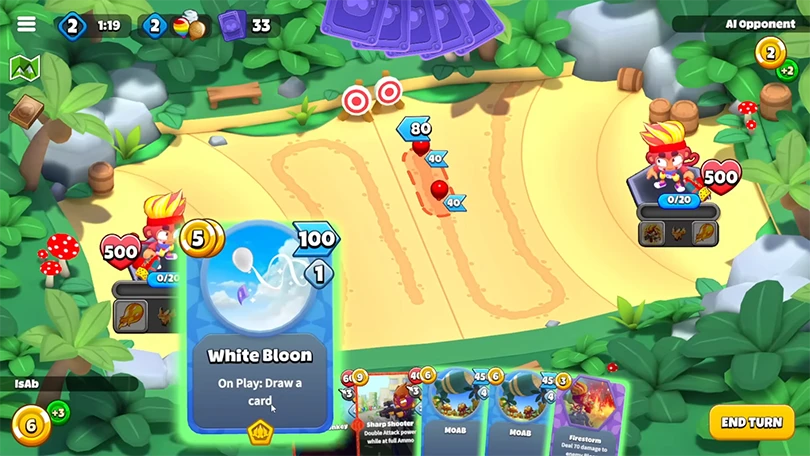 Die Karten von Bloons Card Storm