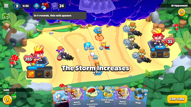 La tempête dans Bloons Card Storm