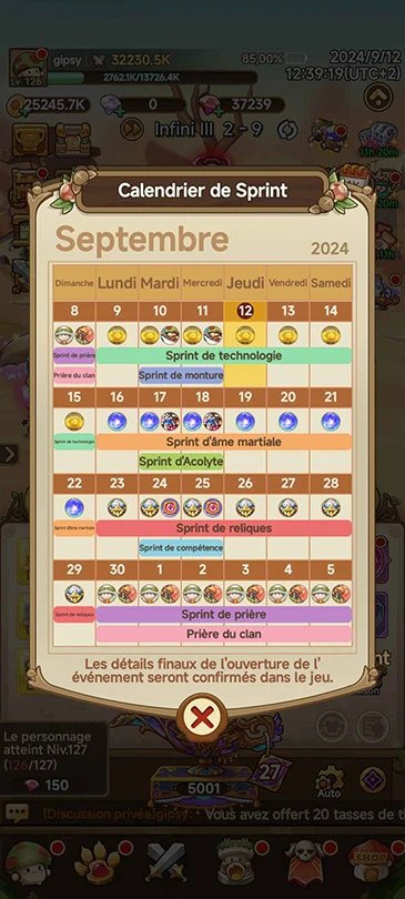 Rush calendar Legend of Mushroom event