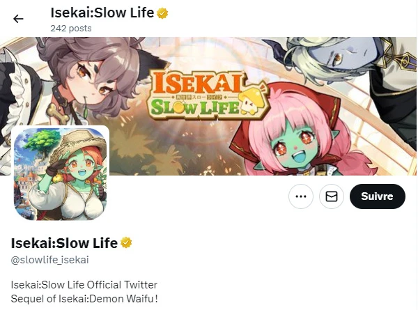 Codes Isekai Slow Life sur Twitter