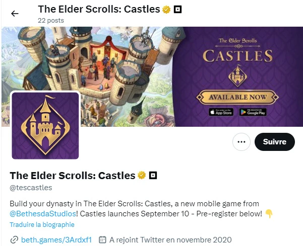 Codes für The Elder Scrolls: Castles auf Twitter abrufen