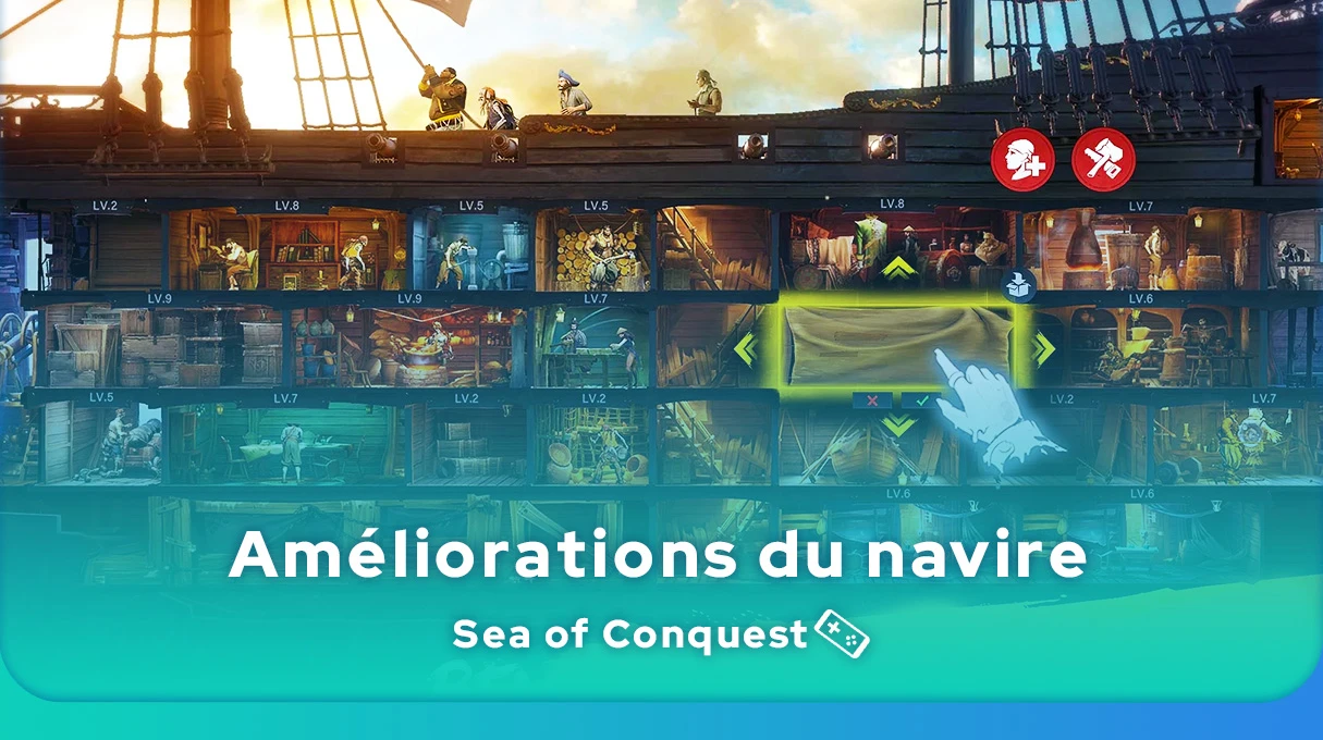 améliorations navire Sea of Conquest