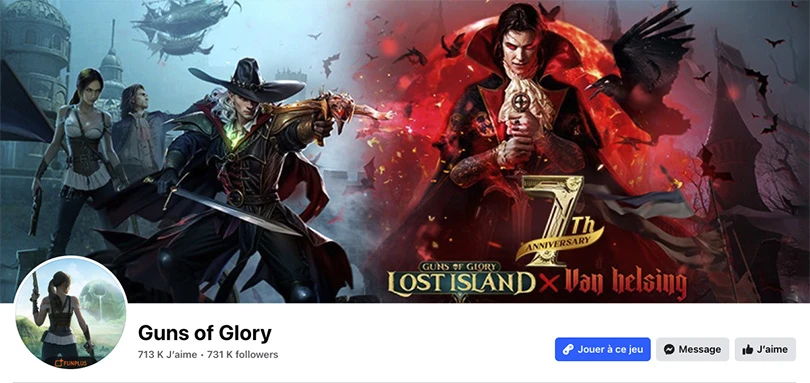 Réseaux sociaux pour les codes cadeaux Guns of Glory