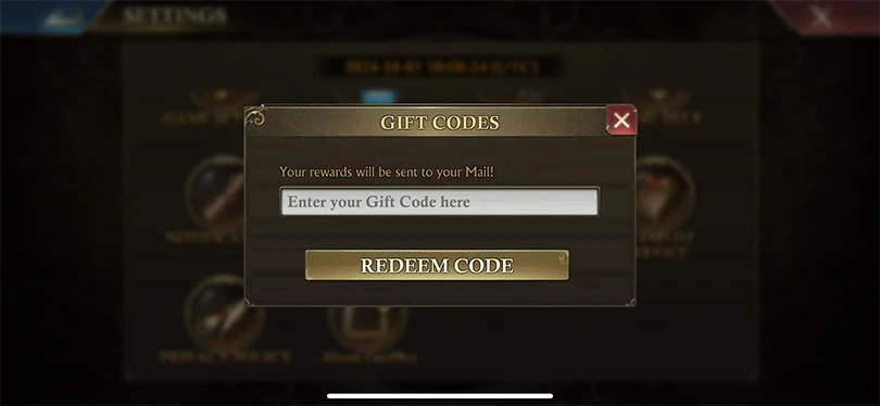 Enter your Guns of Glory code