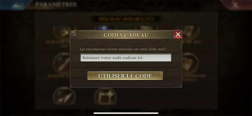 Entrer votre code Guns of Glory