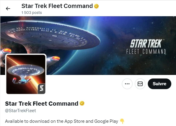 Find Star Trek Fleet Command codes on Twitter