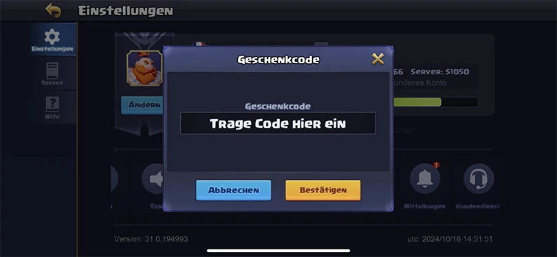 Valor Legends Geschenkcodes eingeben