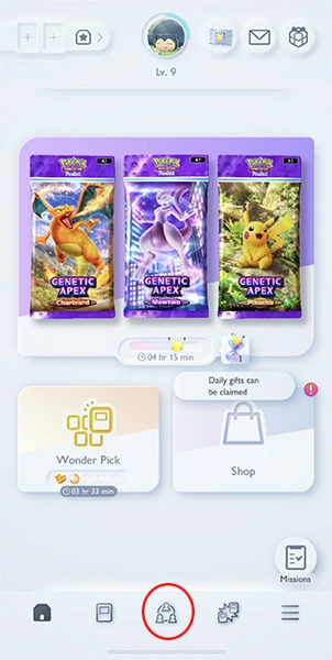 Welcome screen to add friends to Pokémon TCG Pocket