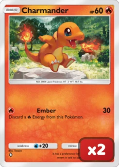 Salamèche card x2 for the best Pokémon TCG Pocket decks