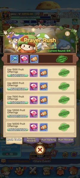 Legend of Mushroom rush event