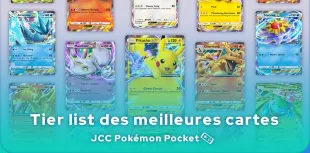 Exemples de meilleures cartes de la tier list JCC Pokémon Pocket