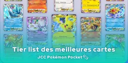 Exemples de meilleures cartes de la tier list JCC Pokémon Pocket