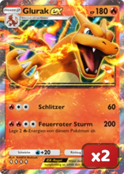 Glurak-EX-Karte x2 für die besten Pokémon TCG Pocket Decks