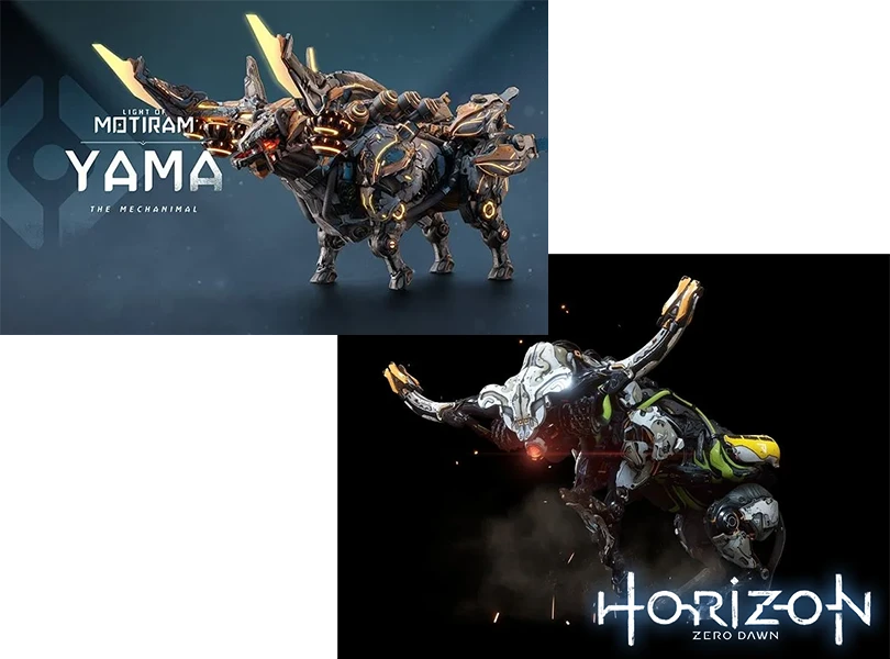 Frame comparison between Light of Motiram and Horizon