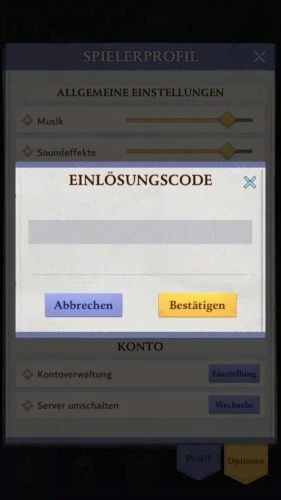 Call of Antia-Codes eingeben