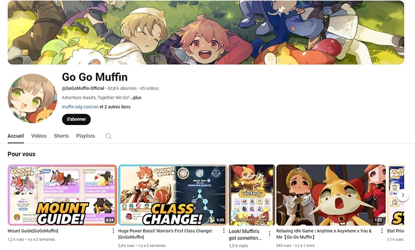 Youtube, one of Go Go Muffin's community links