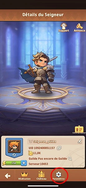 Paramètres des codes Top Heroes