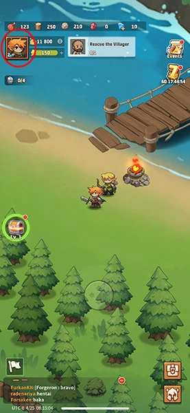 Top Heroes game menu