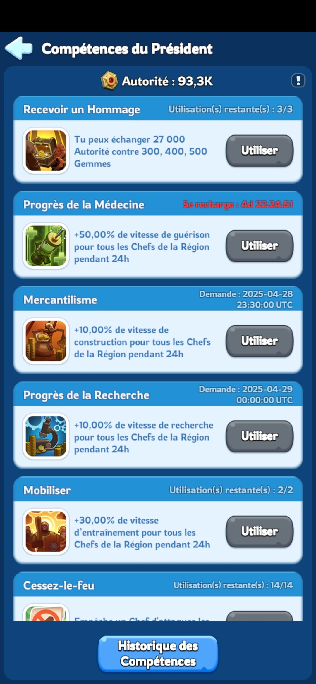 président du Chateau Solaire de Whiteout Survival