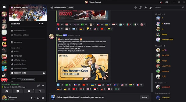Etheria Codes: Restart bei Discord