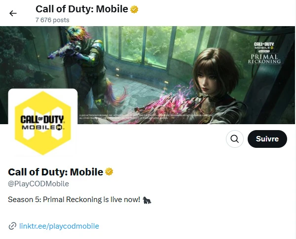 Call of Duty Mobile codes on Twitter