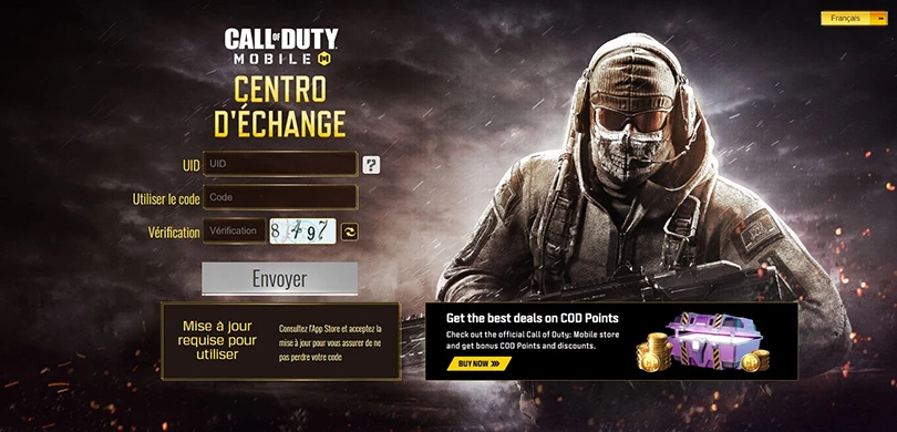 Centre d'échange des codes Call of Duty Mobile