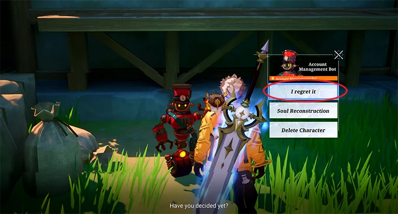 Undelete a character in Crystal of Atlan