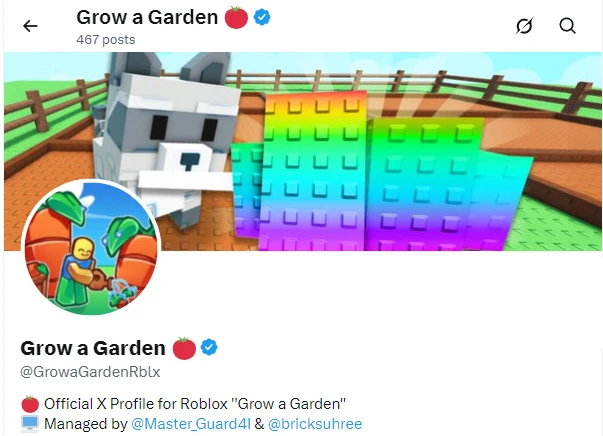 Avoir des codes Grow a Garden sur X