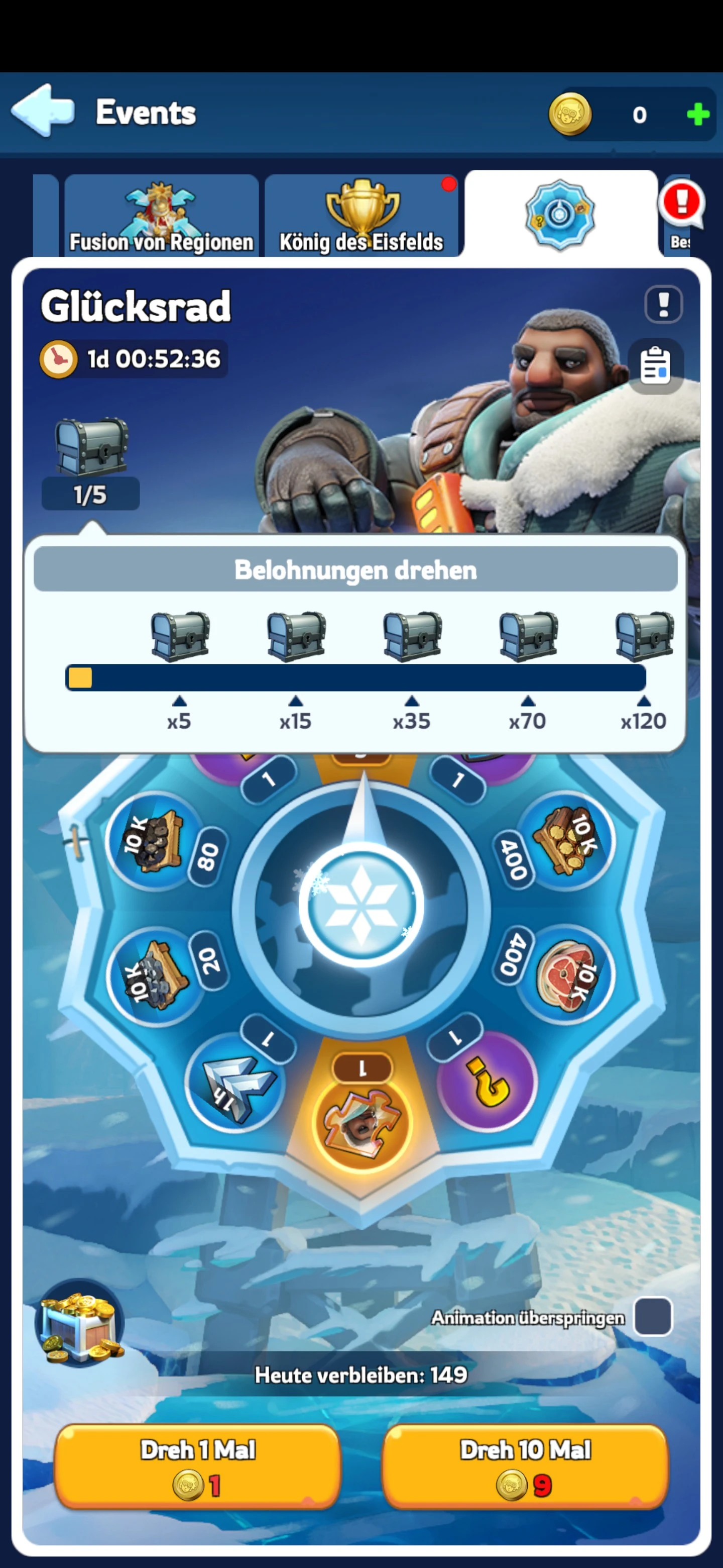 Belohnungen in Lucky Wheel Whiteout Survival