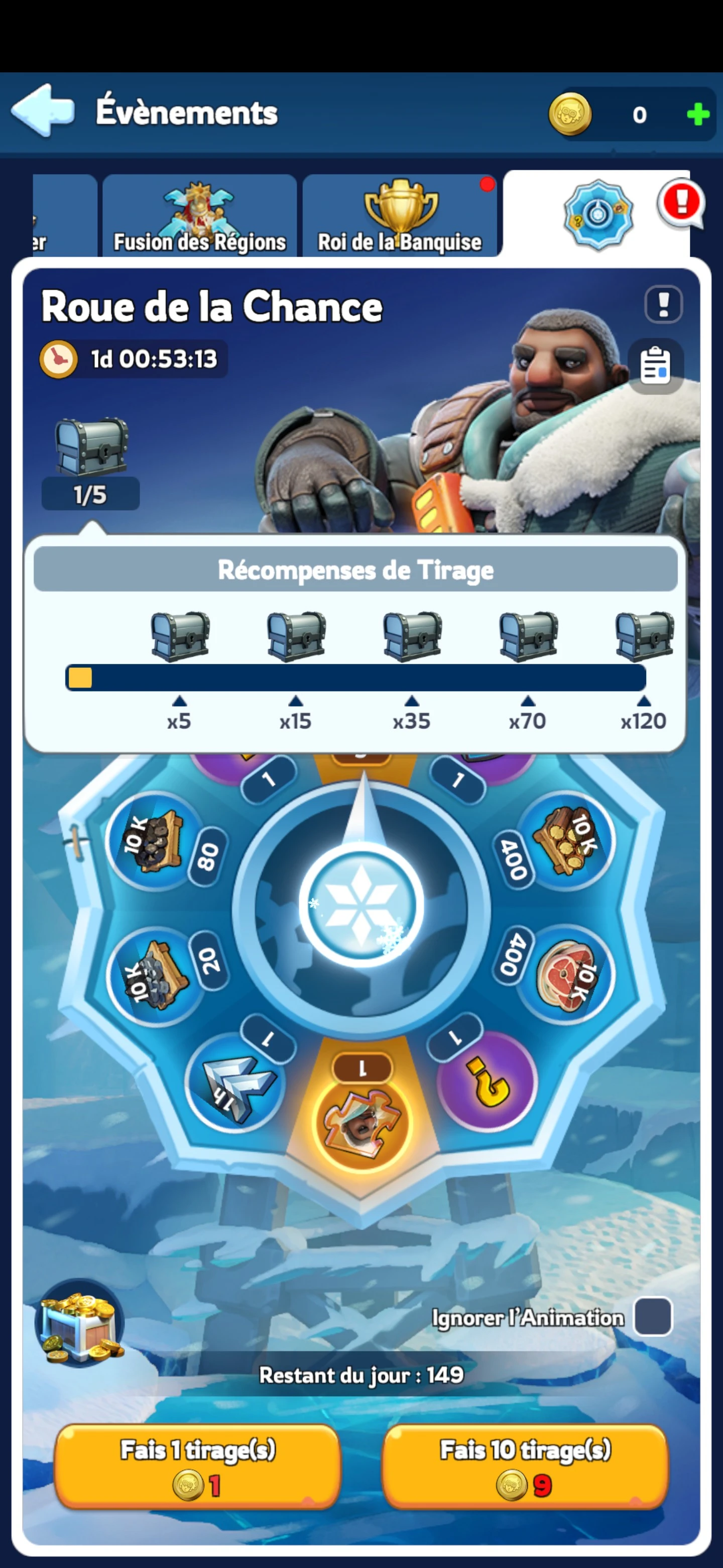 récompenses roue de la chance