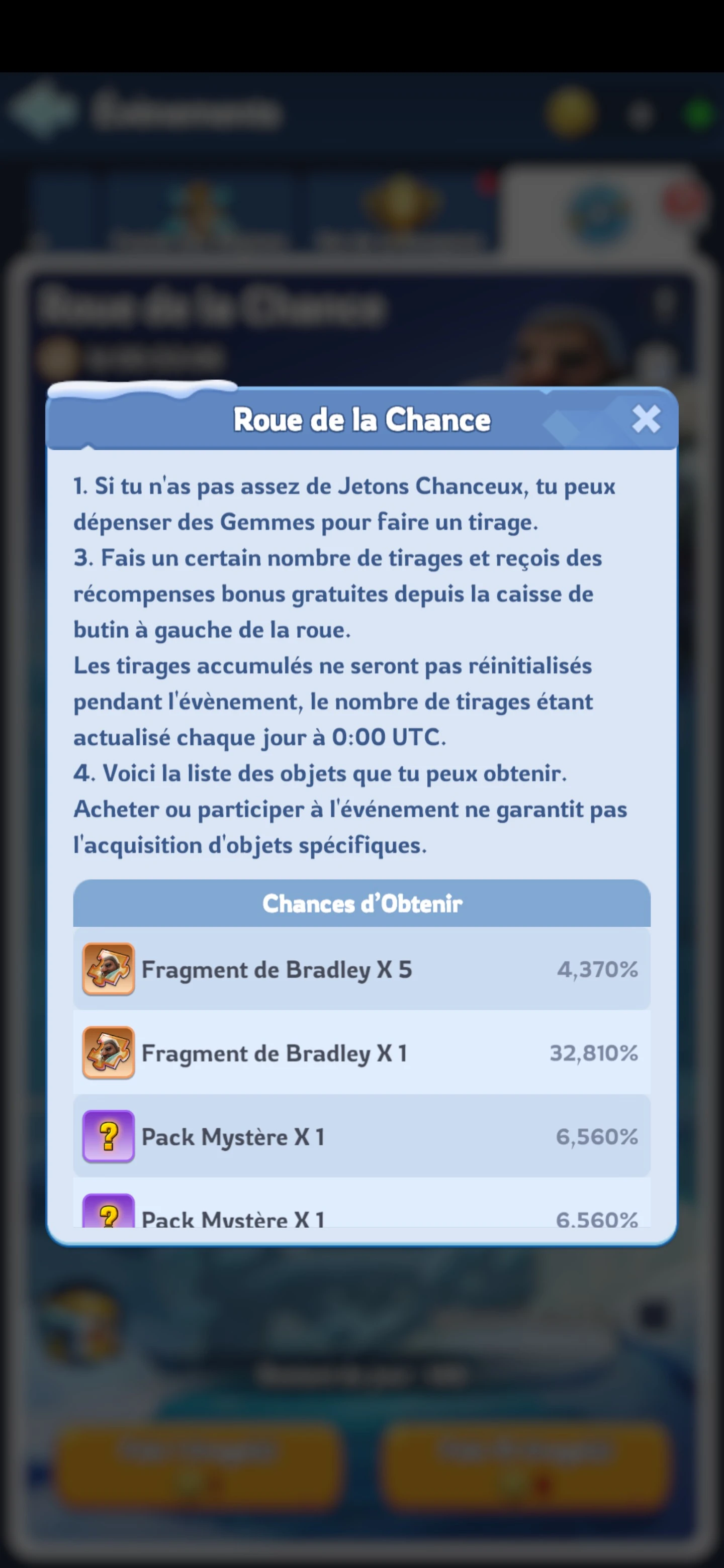 récompenses de la roue