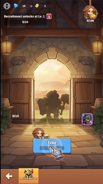 Recruiting heroes in Top Heroes