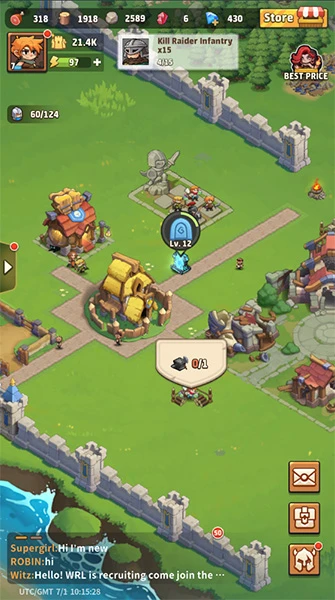 The Top Heroes village