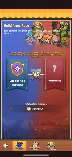 Matchmaking for the Top Heroes guild arms race