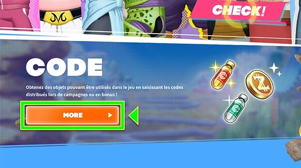 Etape 4 pour récupérer les codes