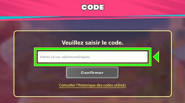 Etape 7 pour récupérer les codes Dragon Ball Gekishin Squadra