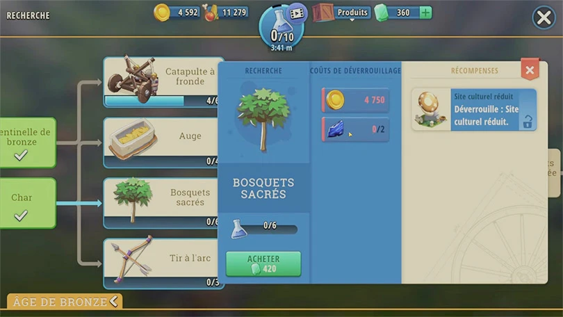 Les recherches dans le guide de campagne Heroes of History