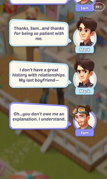 La relation entre Sam et Mark de Gossip Harbor