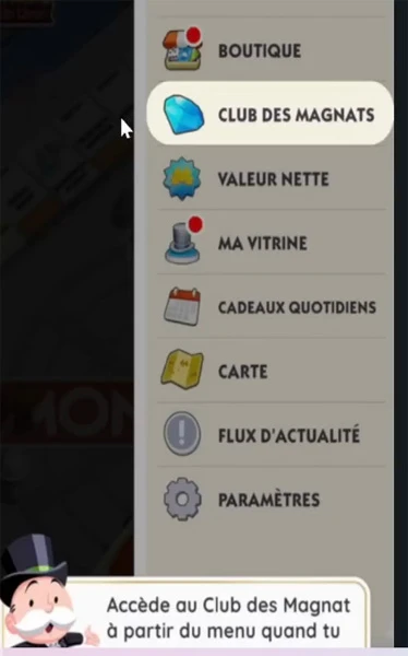 Rejoindre sur Club des Magnats de Monopoly GO