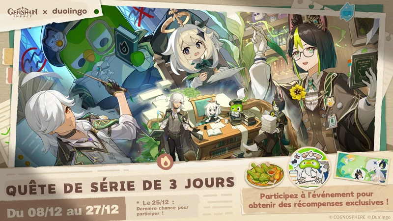 La nouvelle collab Genshin Impact x Duolingo