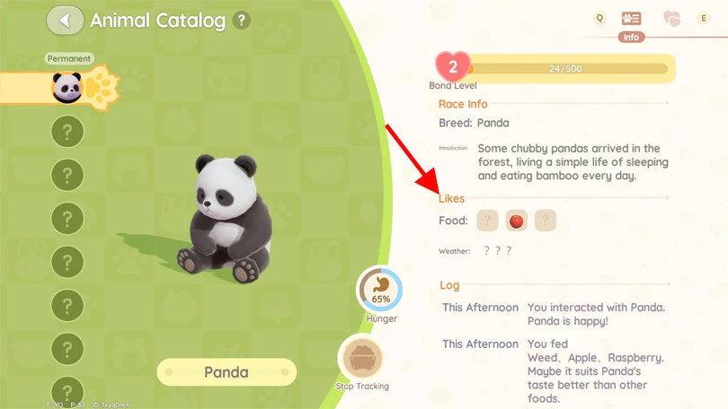 The animals' favourite food in Heartopia