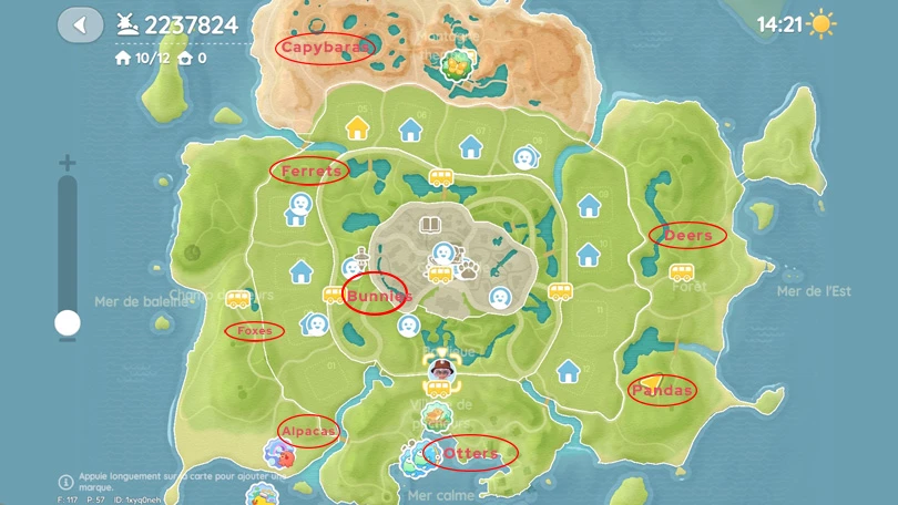 Location of animals in Heartopia