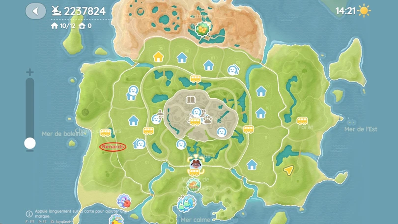 Emplacement renards Heartopia